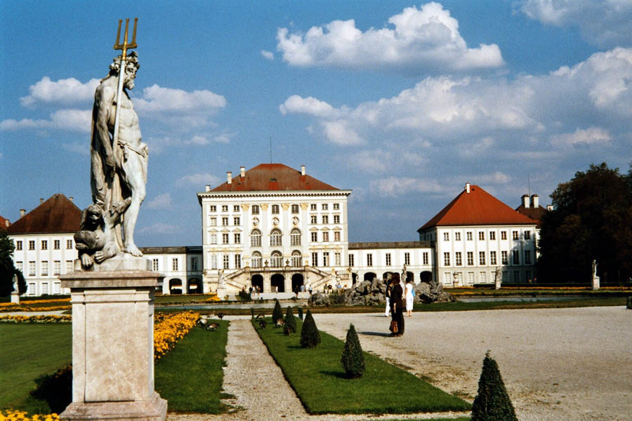 Ansicht Schloss Nymphenburg - mit Neptun