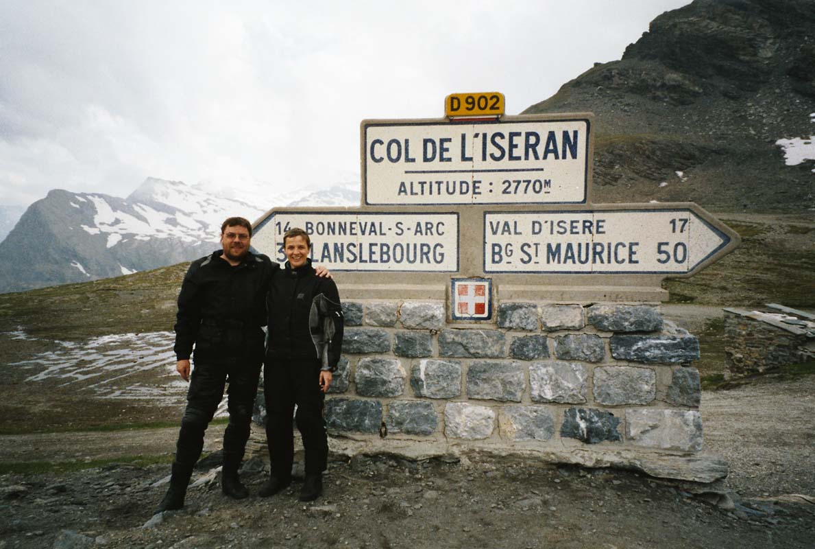 Die glcklichen Fahrer auf dem Col de l'Iseran