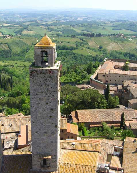 Blick auf die Dcher von Gimignano
