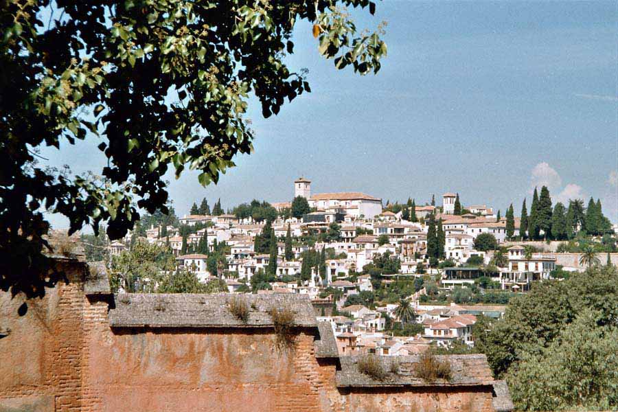 Blick auf Albayzin vom Hgel der Alhambra