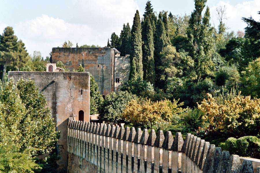 Blick ber die Zinnen der Alhambra
