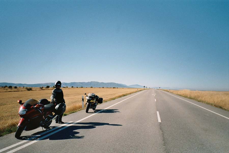 Per N110 durch die Meseta - Blick nach hinten