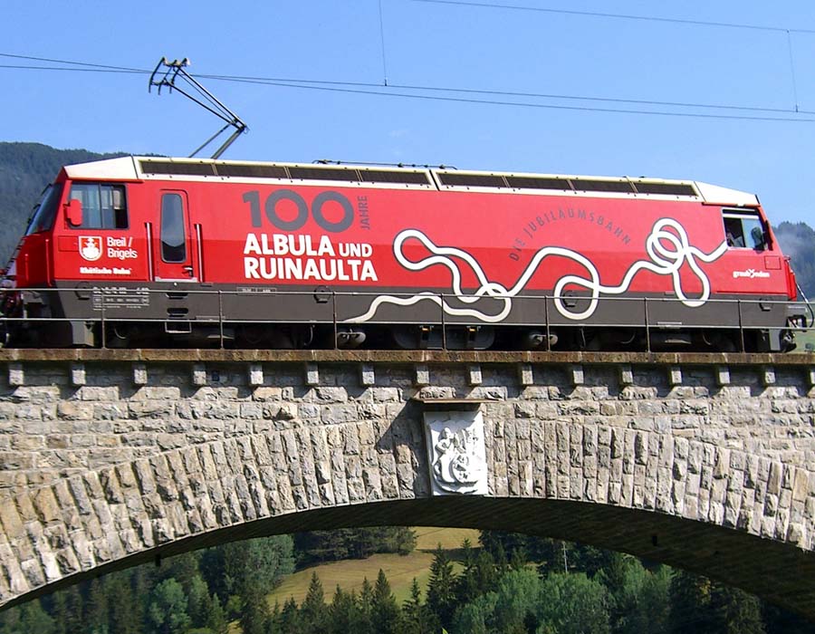 Albula-Streckenplan auf der Rhtischen